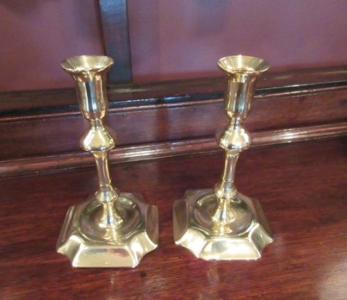 Pair George III Period Antique Seamed Candlesticks