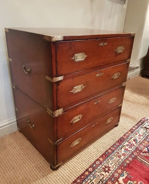 Very Small Regency Antique Camphor Military Chest