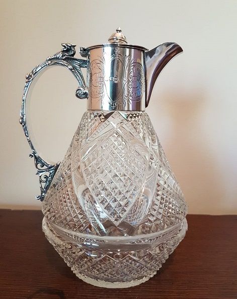 Victorian Antique Silver Mounted Claret Jug