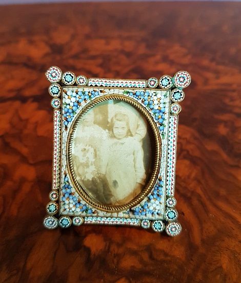 Late 19th Century Miniature Mosaic Photo Frame