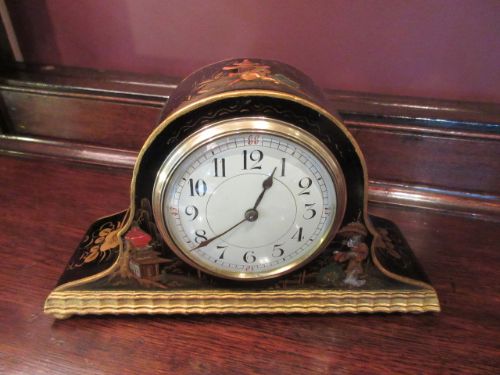 Superb Edwardian Antique Chinoiserie Mantel Clock