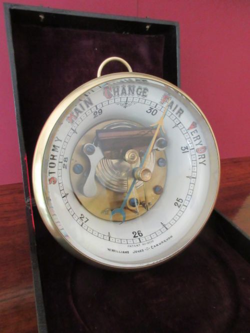 Victorian Antique Skeletonised Marine Barometer in Case