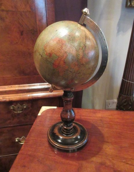 19th Century 6" Plaster Library Terrestrial Globe