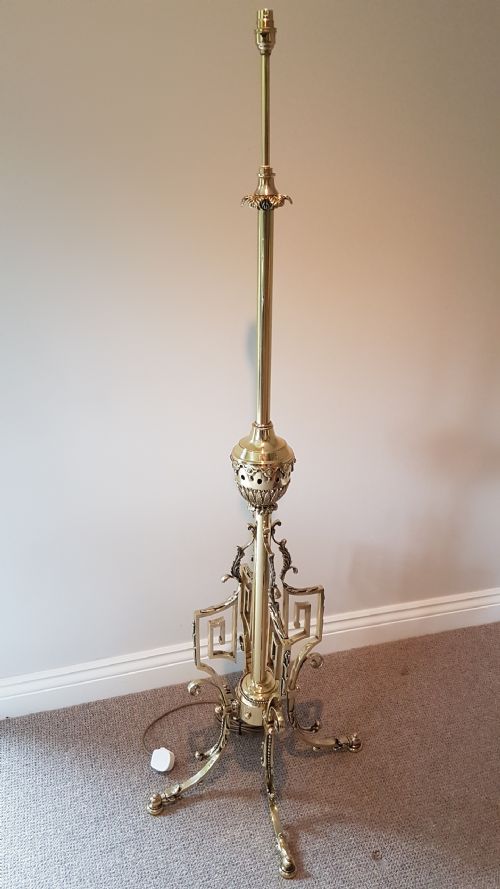 Fine 19th Century Antique Standard Lamp by Luppens of Brussels