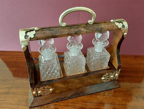 Superb Antique Burr Walnut Miniature Tantalus