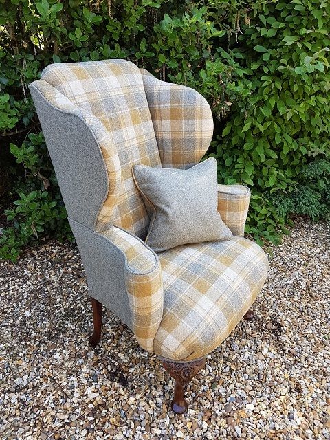 Superb Victorian Antique Upholstered Wing Armchair