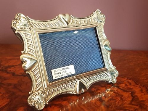 Victorian Antique Silver Embossed Photo Frame