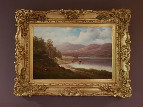 Fine Antique William Mellor Oil on Canvas 'Rydal Water'