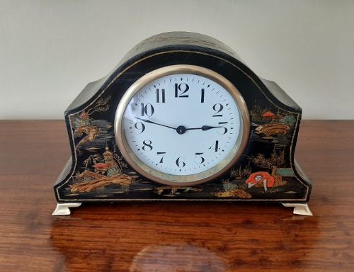 Small Antique Chinoiserie Shaped Mantel Clock