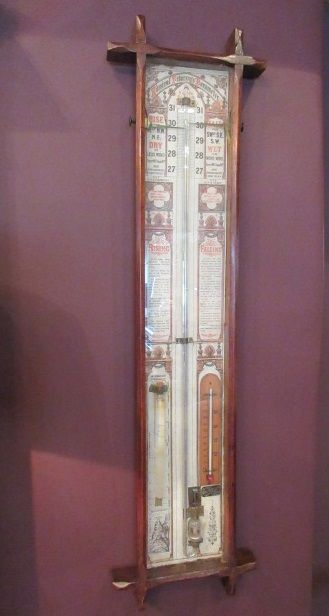 Antique Polished Oak Admiral Fitzroy Barometer