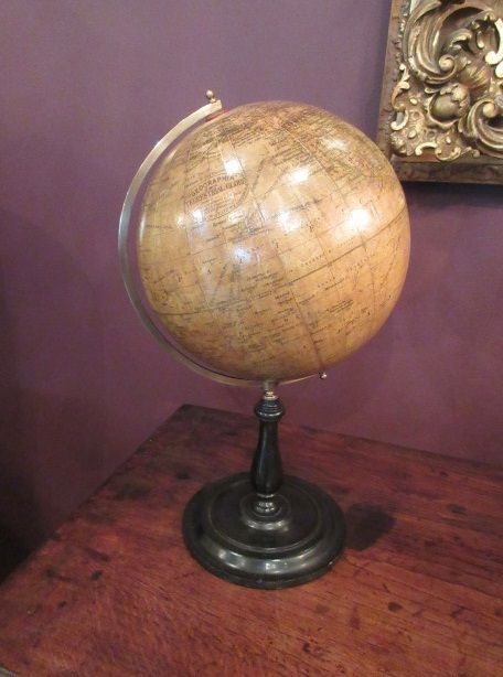 Antique 8" Geographia Paper Mache Terrestrial Globe