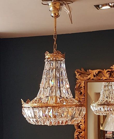 Superb Antique Crystal Cut Glass Chandelier