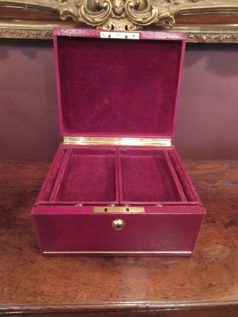 Victorian Antique Leather Bound Jewellery Box