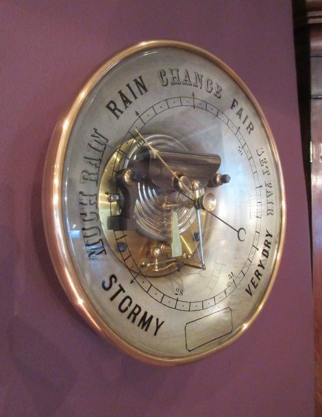 Large Antique 8" Skeletonised Marine Barometer
