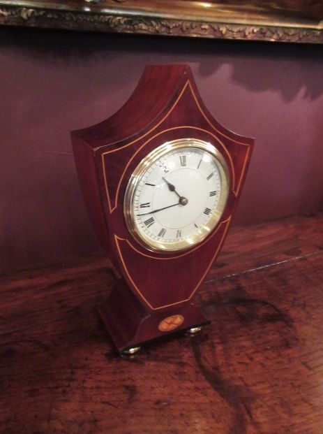Antique Sheraton Inlaid Mantel Clock