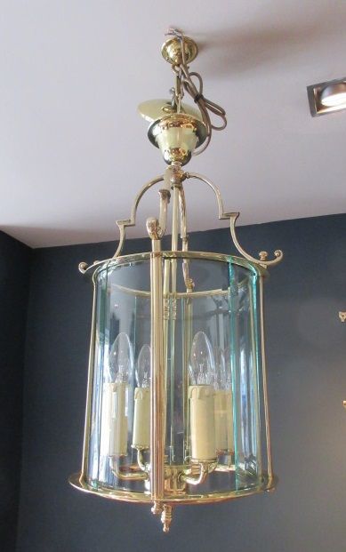 Antique Polished Brass Circular Hall Lantern