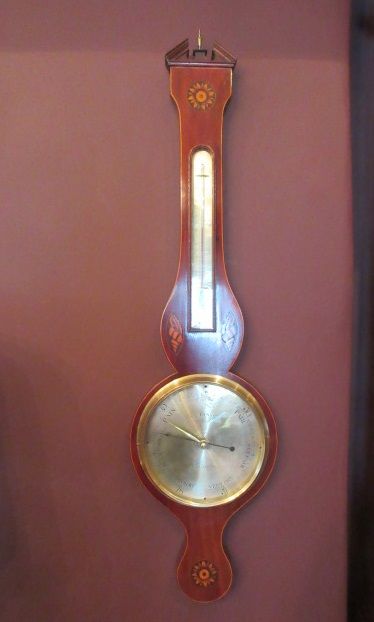 Superb George III Antique Sheraton Inlaid Banjo Barometer
