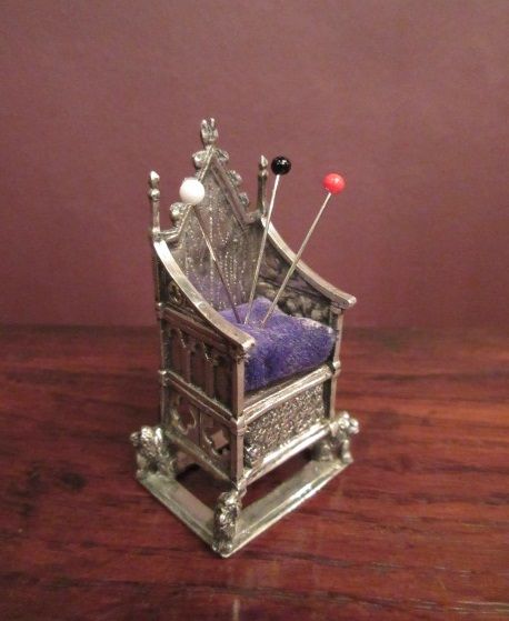 Edwardian Antique Novelty Throne Pin Cushion