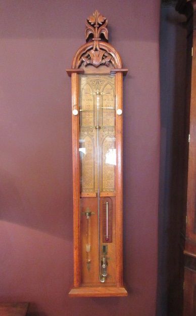 Antique Polished Oak Admiral Fitzroy Barometer