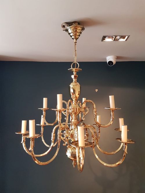Stylish Edwardian Antique Two Tier Chandelier