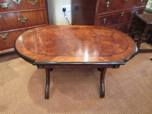 Antique Figured Walnut Inlaid Coffee Table