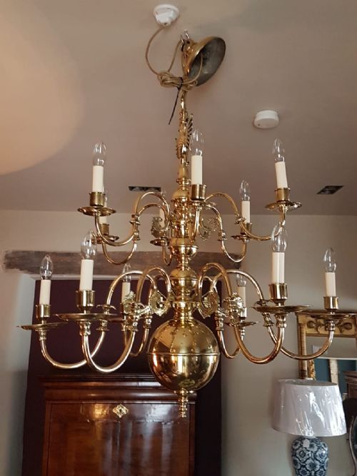 Impressive Antique Two Tier Chandelier