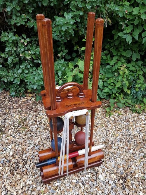 Rare Antique Ayres of London Lawn Croquet Set