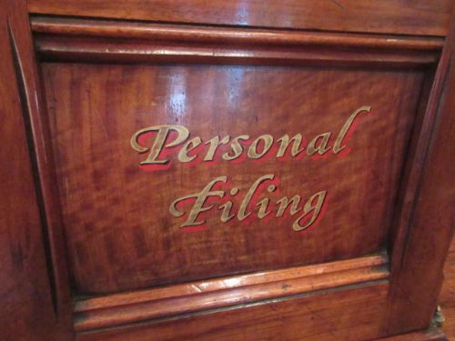 fig 1. SUPERB ANTIQUE THREE DRAWER FILING CABINET