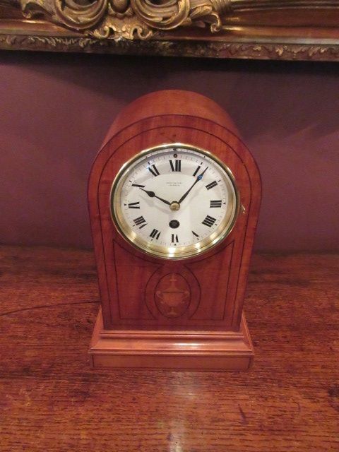 Superb Antique Satinwood Inlaid Mantel Clock