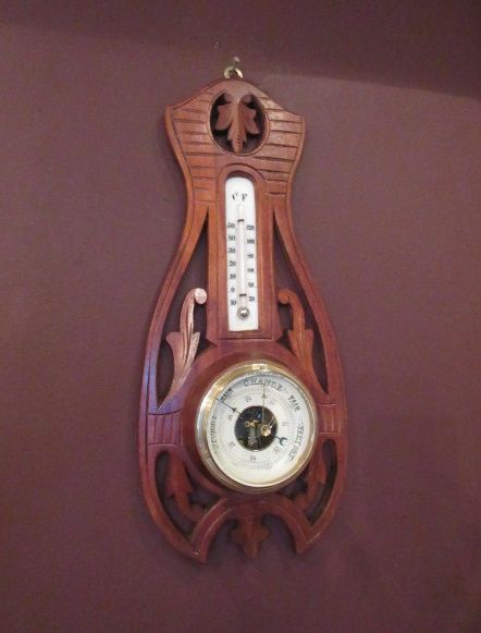 Arts & Crafts Antique Walnut Small Banjo Barometer