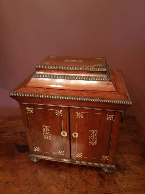 Superb Early Victorian Rosewood Sewing Cabinet
