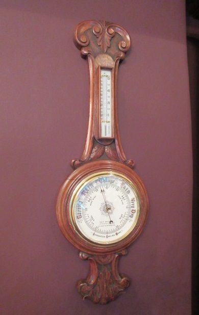 Mid Victorian Antique Polished Oak Banjo Barometer