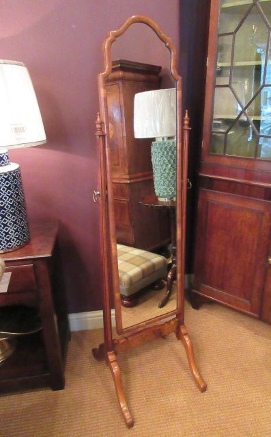Victorian Antique Walnut Cheval Mirror