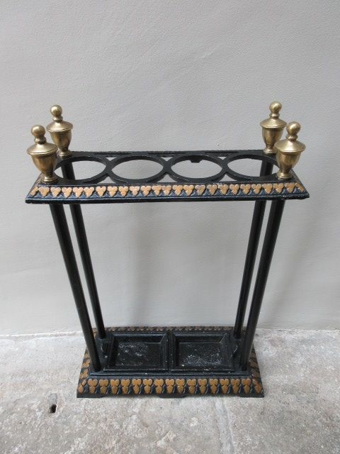 Antique Cast Iron Gilded Stick Stand