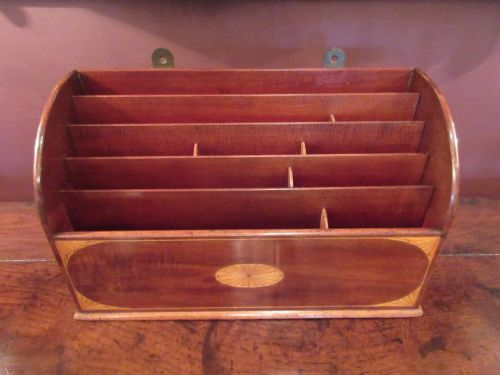 Edwardian Antique Sheraton Inlaid Stationary Rack