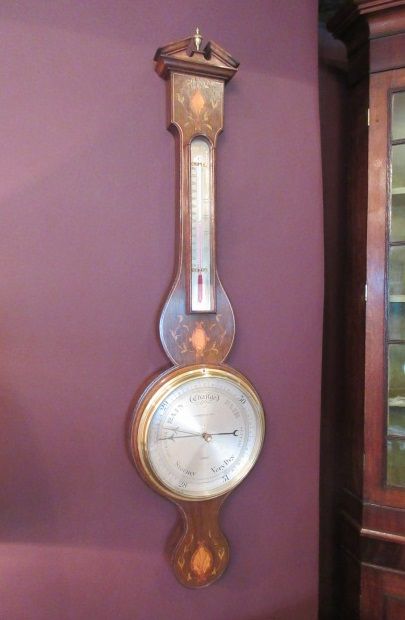 Top Quality Antique Rosewood Inlaid Banjo Barometer