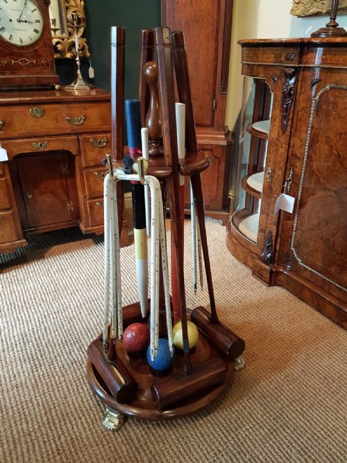 Superb Antique Mahogany Croquet Stand