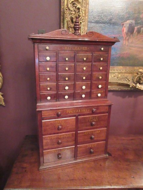 Rare Victorian Antique Mahogany Spice Cupboard