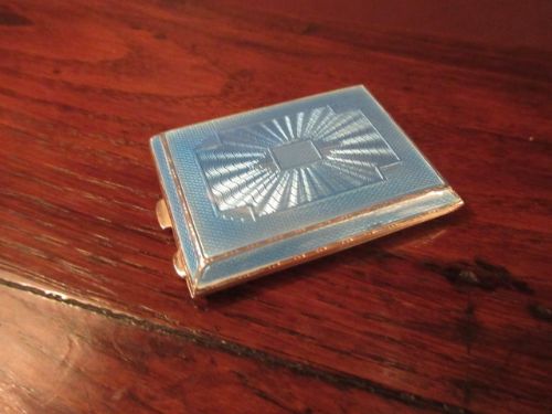 George V Silver & Pale Blue Enamel Card Case