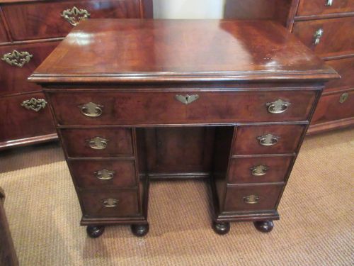 George I Period Antique Walnut Kneehole Desk