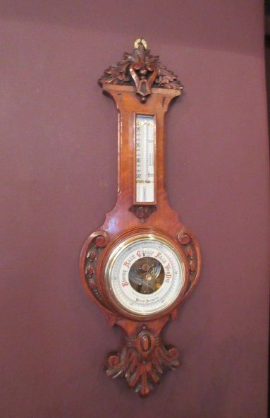 Small Antique Polished Oak Banjo Barometer