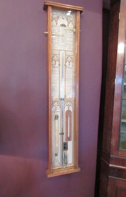 Antique Polished Oak Admiral Fitzroy Barometer