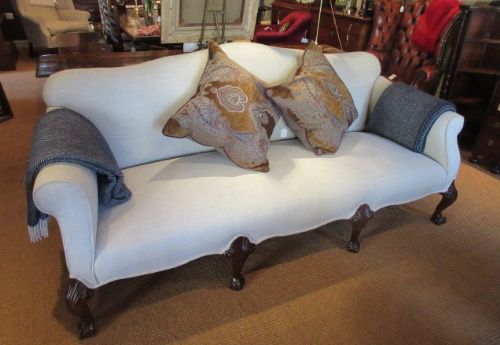 Superb 19th Century Upholstered Hump Back Sofa