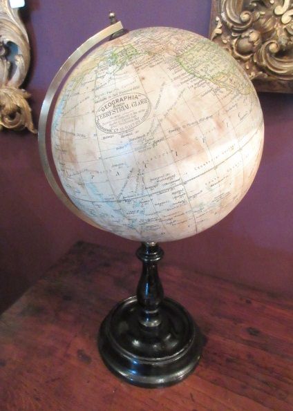 Antique 8" Geographia Paper Mache Globe