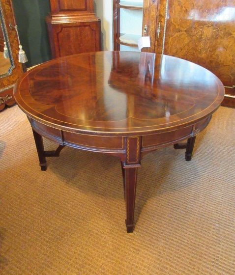 Antique Figured Mahogany 'Sunburst Top' Coffee Table