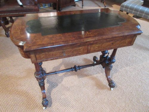 Fine Antique Burr Walnut Writing & Games Table