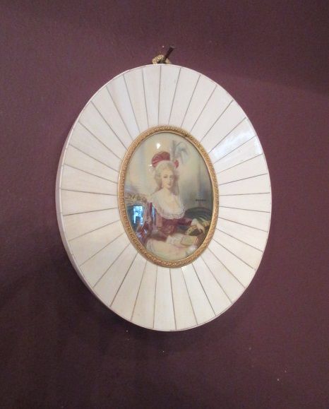 Oval Antique Miniature Portrait of a Lady