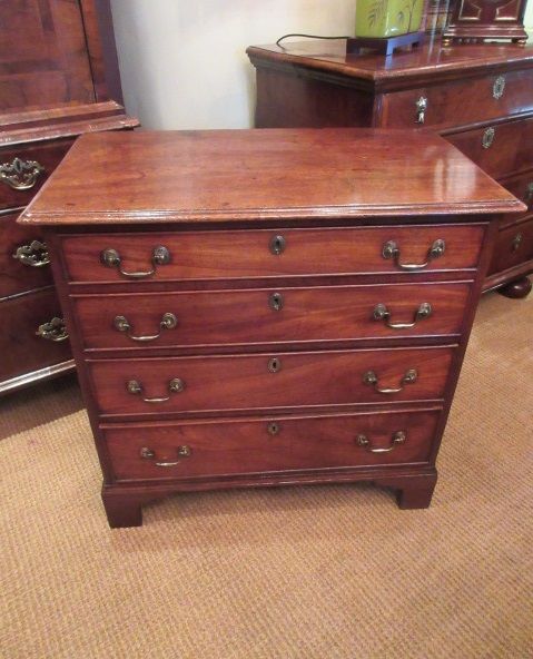 Small George III Antique Figured Mahogany Chest