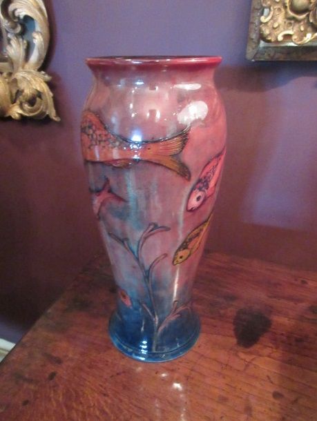 Rare Moorcroft Flambe Glazed Fishes Vase