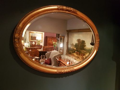 Superb Victorian Timber Gilt Oval Mirror